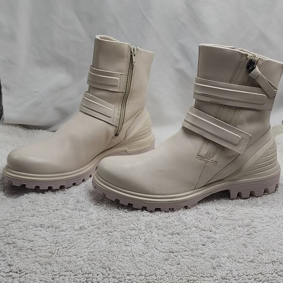ECCO TREDTRAY COLOR LIMESTONE VELCRO STRAPS ZIPPER MOTO FASHION BOOT WOMEN'S 40 - Picture 8 of 16